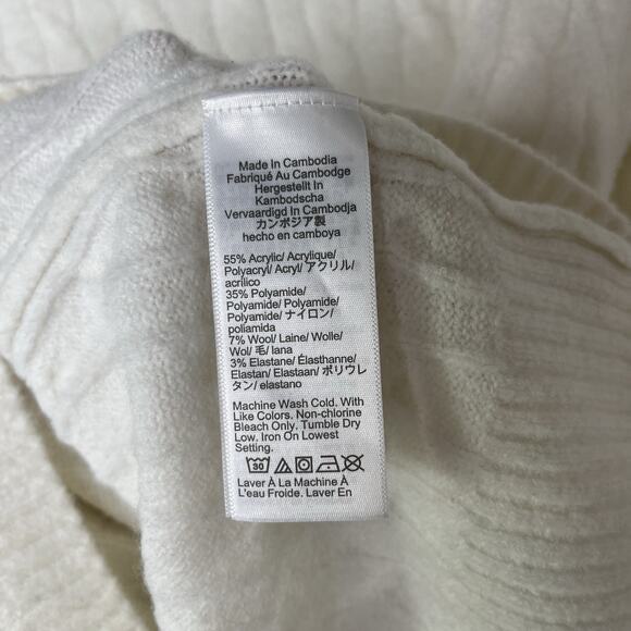 J. Crew Factory Extra Soft Cable Knit Off White Sweater Size XXS, mock neck fall - Picture 4 of 5